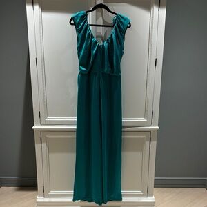 Elegant Teal Sleeveless Jumpsuit